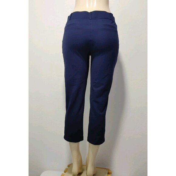 BETABRAND Women's Dress Pull On Pants Cropped Leg Size Large Navy Blue - Picture 13 of 14